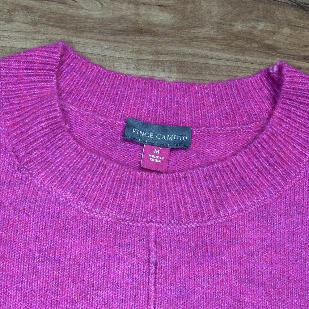 Vince Camuto Women Sweater Sz M Pink Paradox Center Seam Cozy Comfy SoftAF Femme - Picture 3 of 5